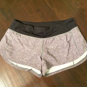LuluLemon Heather Gray Run Time II shorts size 6